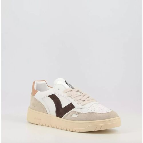 Zapatillas Blanca y Marrón Victoria Seul Efecto Piel y Serraje 36