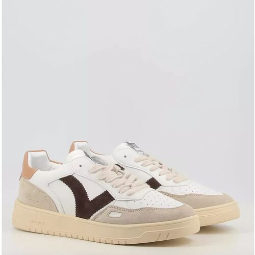 Zapatillas Blanca y Marrón Victoria Seul Efecto Piel y Serraje 36