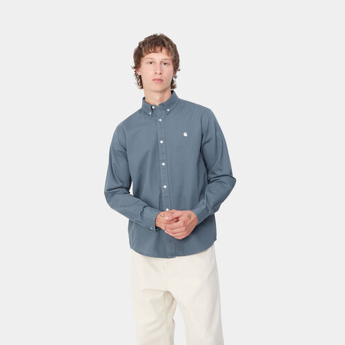 Camisa Azul Carhartt Madison Shirt Positano/Wax  XXL
