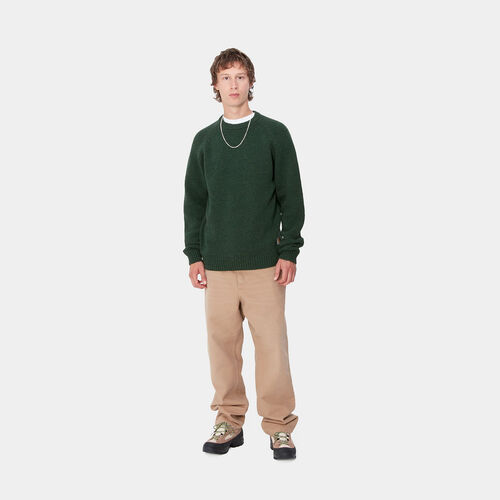 Jersey Verde Carhartt Anglistic Sweater Speckled Sycamore Tree S