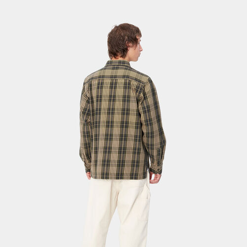 Camisa Verde Cuadros Carhartt L/S Mandlik Shirt Office Green XL