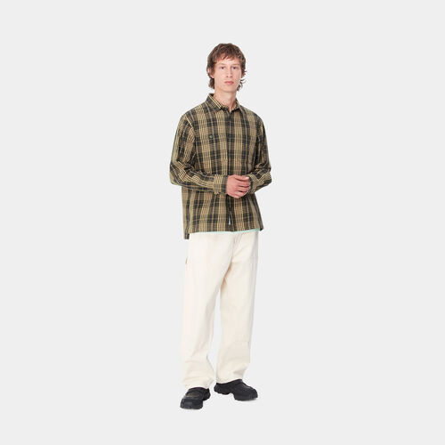 Camisa Verde Cuadros Carhartt L/S Mandlik Shirt Office Green XL