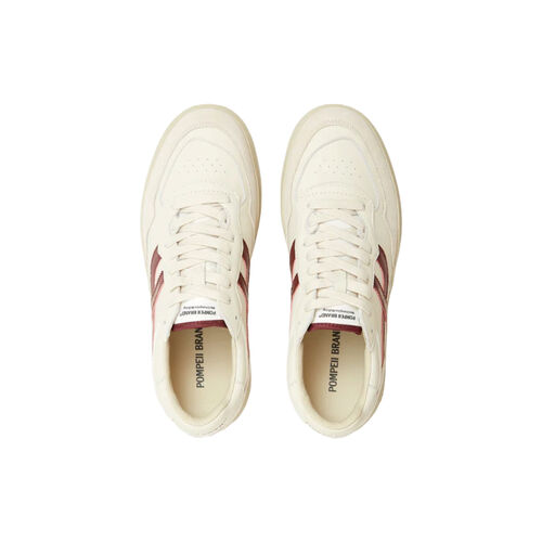 Zapatillas Blanco-Granate Pompeii Elan Pippa Leather Ecru Burgundy 45