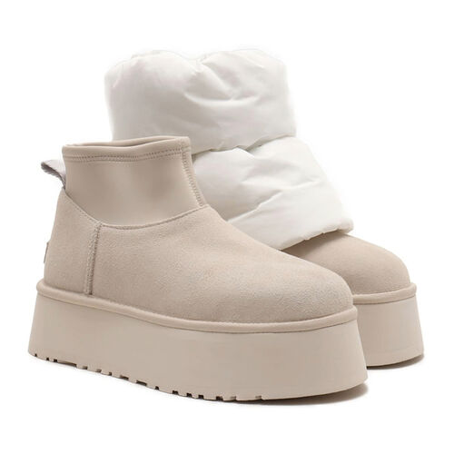 Botas Beige UGG Classic Mini Dipper Puffer White Ceramic 39