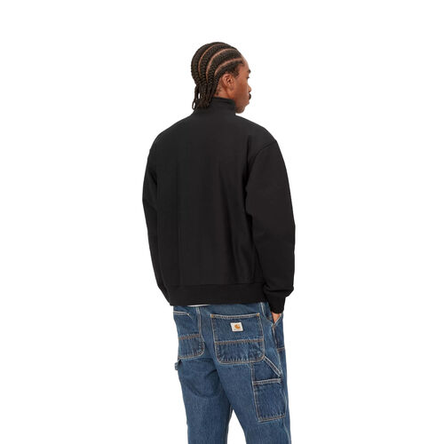 Sudadera Negro Carhartt Media Cremallera Half Zip American Script Sweatshirt Black M