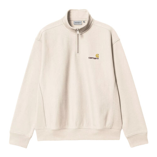 Sudadera Beige Carhartt Media Cremallera Half Zip American Script Sweatshirt Moonbeam S