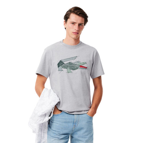 Camiseta Gris Lacoste de Algodón Corte Clásico Gris Vigoré S