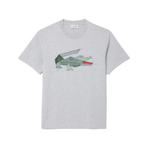 Camiseta Gris Lacoste de Algodón Corte Clásico Gris Vigoré S