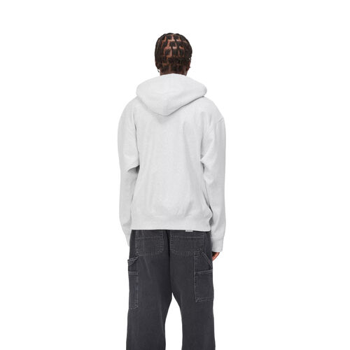 Sudadera Gris Carhartt Hooded American Script Sweatshirt Ash Heather M