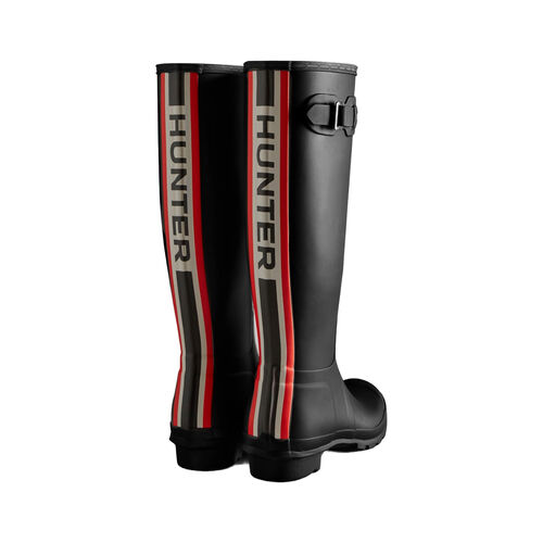 Bota Negra Hunter Boots Tri-colour Logo Backstrap Tall Wellingto Black 38