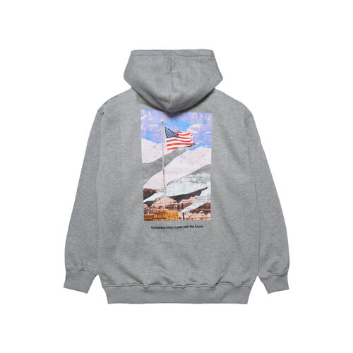 Sudadera Gris CAT Stars and Stripes Hoodie Light Heather Grey GRIS L