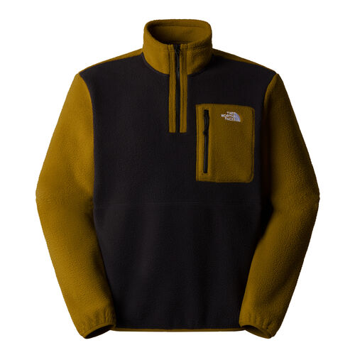 Forro Polar Negro y Verde con Cremallera 1/4 The North Face Yumiori Black-Moss Green L