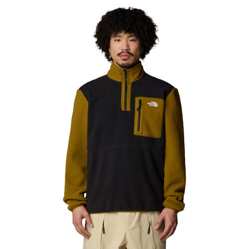 Forro Polar Negro y Verde con Cremallera 1/4 The North Face Yumiori Black-Moss Green L