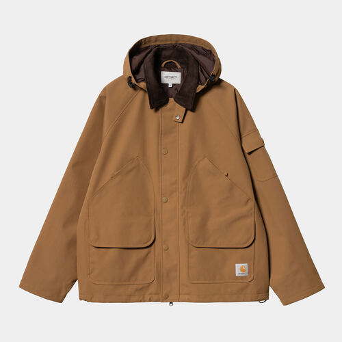 Chaqueta Marrón Con Capucha Carhartt Clarton Jacket Hamilton Brown/Tobacco S