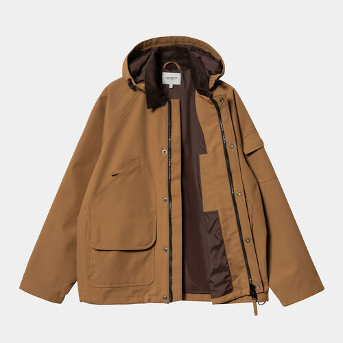 Chaqueta Marrón Con Capucha Carhartt Clarton Jacket Hamilton Brown/Tobacco S