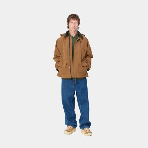 Chaqueta Marrón Con Capucha Carhartt Clarton Jacket Hamilton Brown/Tobacco S