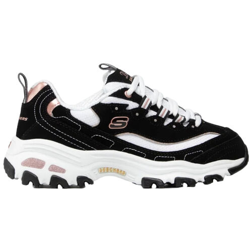 Zapatillas Negras y Rosas Skechers D''Lites Devoted Fan con Plantilla Acolchada 39