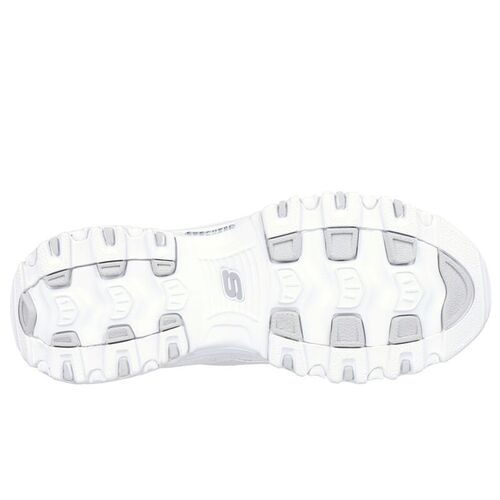 Zapatillas Blancas Skechers D''Lites - Fresh Start Blanco-Plata 41