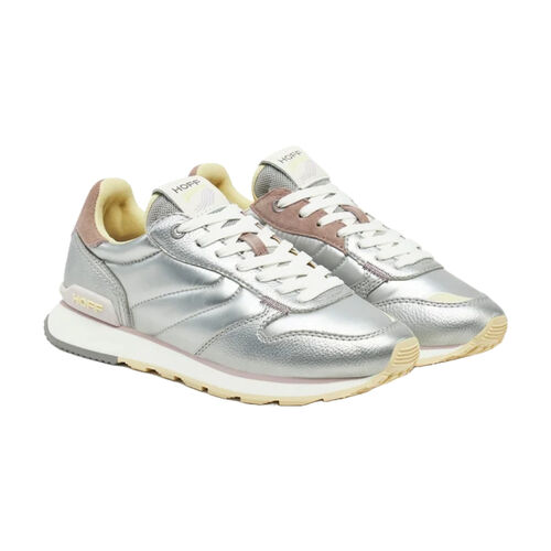 Zapatillas Plateadas Hoff Tiryns de Punta Redonda y Tacón Plano 38