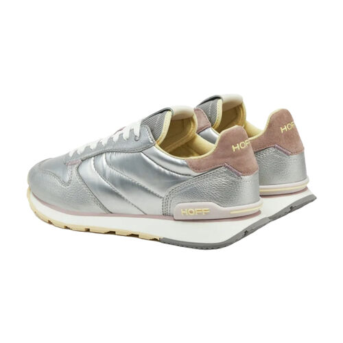 Zapatillas Plateadas Hoff Tiryns de Punta Redonda y Tacón Plano 39