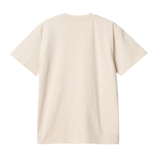 Camiseta Carhartt Beige S/S American Script T-Shirt Natural Corte Holgado L