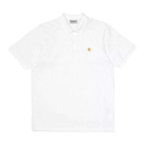 Polo Blanco Carhartt Chase Pique White de Ajuste Holgado L