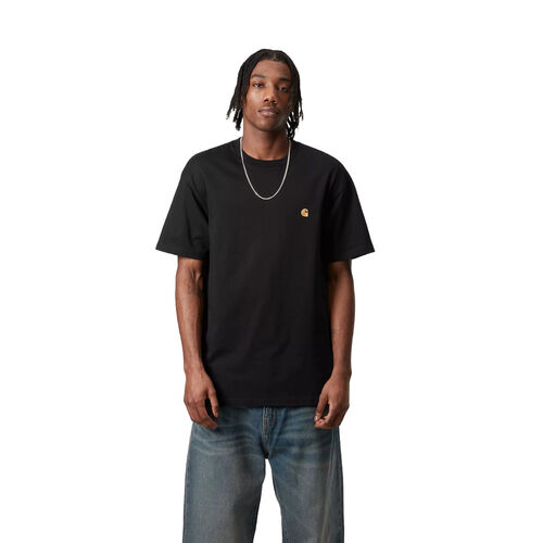 Camiseta Carhartt Negra S/S Chase T-Shirt Black Ajuste Holgado M