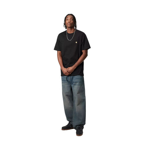 Camiseta Carhartt Negra S/S Chase T-Shirt Black Ajuste Holgado M
