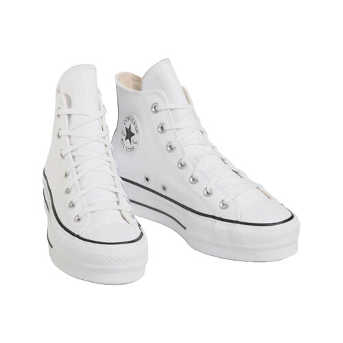 	Zapatillas Converse Blancas Piel Chuck Taylor All Star Platform Leather 35
