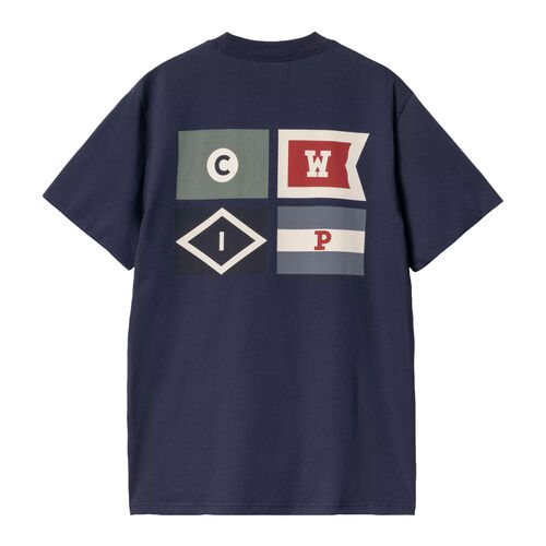 Camiseta Azul Carhartt Flags T-Shirt Space con Estampado Gráfico M