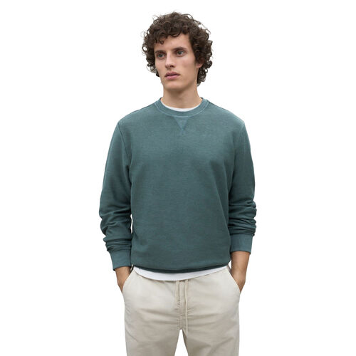 Sudadera Verde Ecoalf Newark Green Shadow con Cuello Redondo, Básica y Versátil L