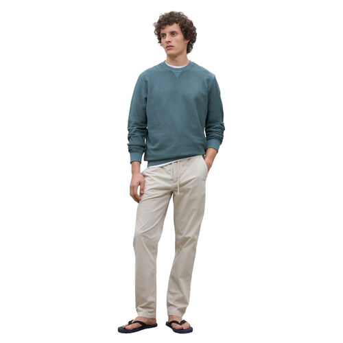Sudadera Verde Ecoalf Newark Green Shadow con Cuello Redondo, Básica y Versátil L