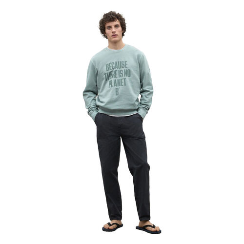 Sudadera Verde Ecoalf Bardera Washedgreen con Estampado Frontal L
