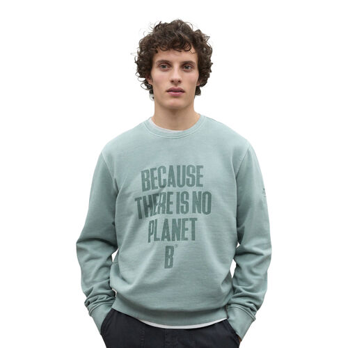 Sudadera Verde Ecoalf Bardera Washedgreen con Estampado Frontal L
