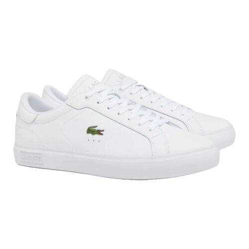 Zapatillas Blancas Lacoste Powercourt White con Cocodrilo Clásico 46