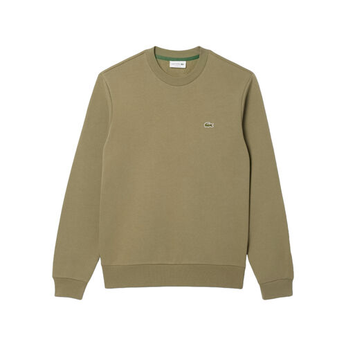 Sudadera Verde Khaki Lacoste sin Capucha Logo Pequeño Kaki L