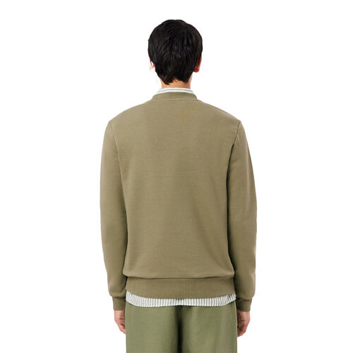 Sudadera Verde Khaki Lacoste sin Capucha Logo Pequeño Kaki L