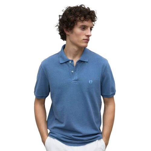 Polo Azul de Manga Corta Ted Ecoalf Light Indigo de Fit Regular M