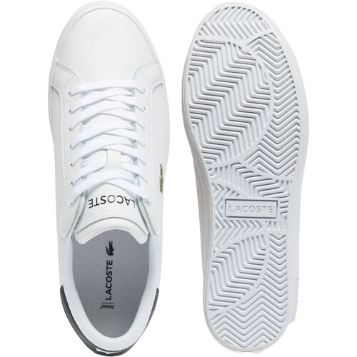 Zapatillas Blancas Lacoste Powercourt White Con Cocodrilo Cómodas y Ligeras 44