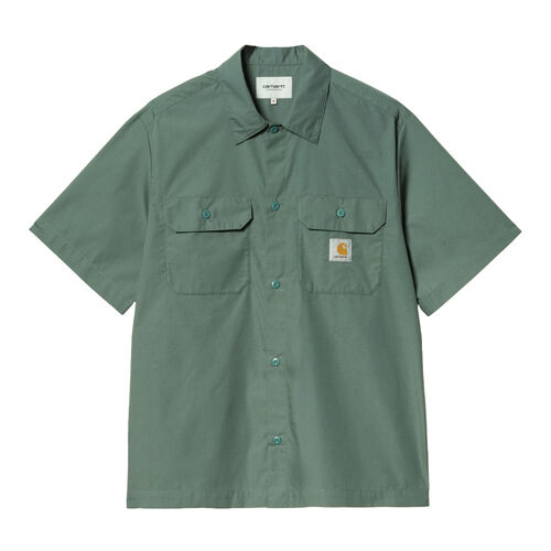 Camisa Verde Carhartt Craft Shirt Silver Pine de Corte Holgado y Cierre de Botón S