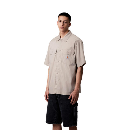 Camisa Beige Carhartt Craft Shirt Dusky Beige de Corte Holgado y Cierre de Botón M
