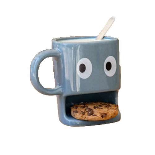 Taza Azul para Galletas Fisura con Ojos Curiosos 