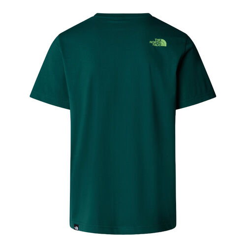Camiseta Verde The North Face Easy con Cuello redondo y Logotipo Estampado Deep Nori-Meta Lime M