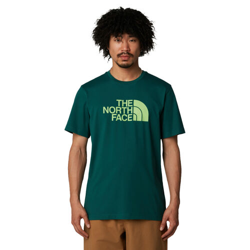 Camiseta Verde The North Face Easy con Cuello redondo y Logotipo Estampado Deep Nori-Meta Lime M