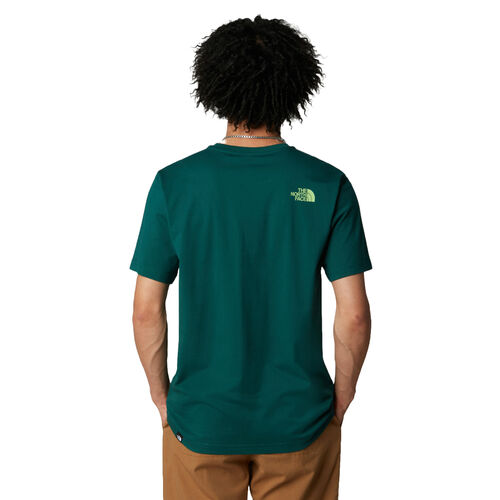 Camiseta Verde The North Face Easy con Cuello redondo y Logotipo Estampado Deep Nori-Meta Lime M