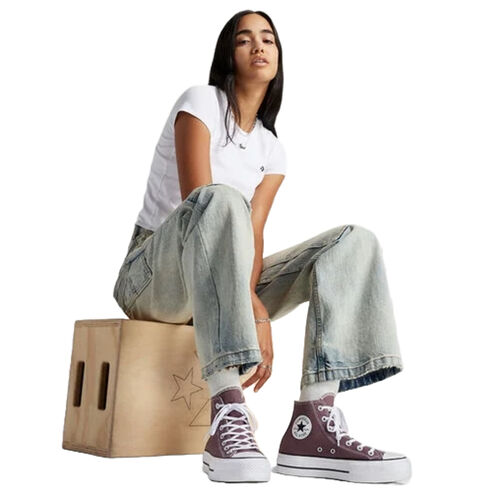 Zapatillas Moradas Converse Chuck Taylor All Star Lift Platform Duraderas De Lona 41