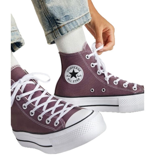 Zapatillas Moradas Converse Chuck Taylor All Star Lift Platform Duraderas De Lona 41
