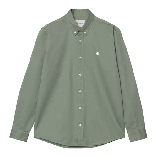 Camisa Verde Carhartt Madison Park White con Botones de Contraste M