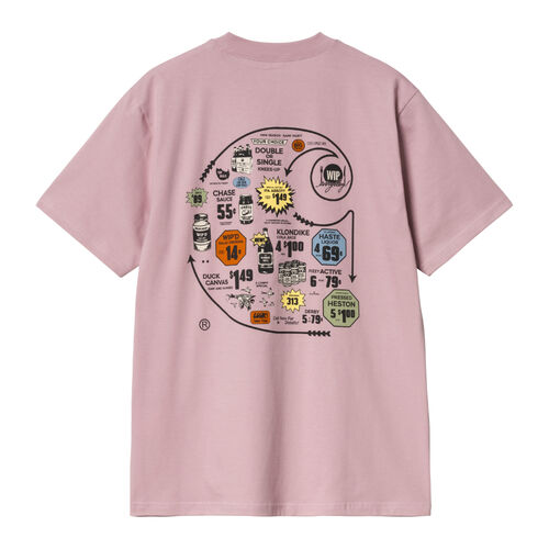 Camiseta Rosa Carhartt Catalogue C Logo T-Shirt Hortensia de Corte Regular S