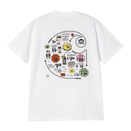 Camiseta Blanca Carhartt Catalogue C Logo T-Shirt White de Corte Regular S